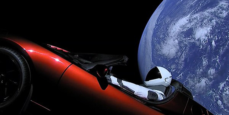 Το Tesla Roadster στο διάστημα